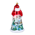 Load image into Gallery viewer, Santa with Cardinal and Village Handmade Glass Christmas ornament