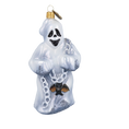 Load image into Gallery viewer, Silver Chained Ghost with Bat Premium christmas glass ornament 2022-117