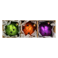 Load image into Gallery viewer, Set of Halloween Bombs with Cobwebs. Handmade Glass Christmas ornament. 2022-130