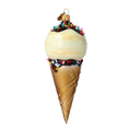 Load image into Gallery viewer, Vanilla Ice Cream Cone Handmade Glass Christmas ornament