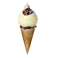 Load image into Gallery viewer, Vanilla Ice Cream Cone Handmade Glass Christmas ornament