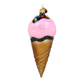 Load image into Gallery viewer, Strawberry Ice Cream Cone Glass Ornament Handmade Glass Christmas ornament