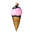 Load image into Gallery viewer, Strawberry Ice Cream Cone Glass Ornament Handmade Glass Christmas ornament