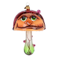 Load image into Gallery viewer, Enchanted Toadstool Mushroom. Handmade Glass Christmas ornament.