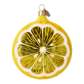 Load image into Gallery viewer, Lemon Slice. Handmade Glass Christmas ornament.