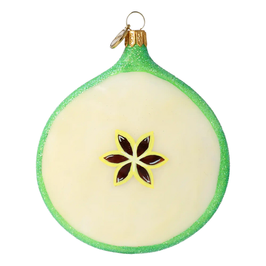 Christmas Apple - Handmade Glass Christmas ornament.