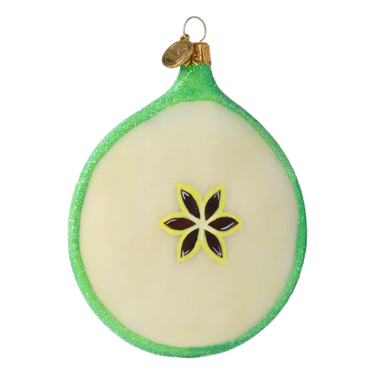 Christmas Apple - Handmade Glass Christmas ornament.