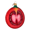 Load image into Gallery viewer, Tomato slice. Handmade Glass Christmas ornament.