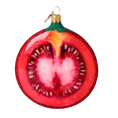 Load image into Gallery viewer, Tomato slice. Handmade Glass Christmas ornament. 2022-250