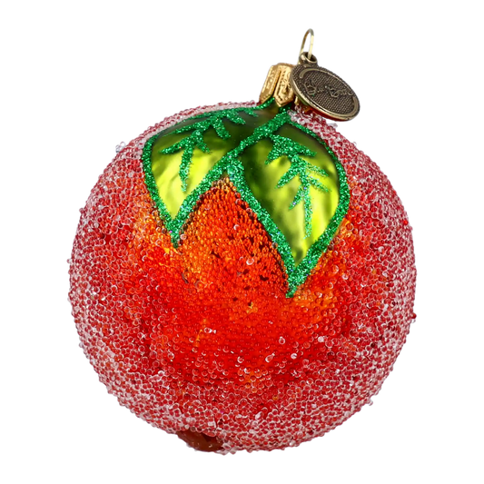 Mandarin. Handmade Glass Christmas ornament.