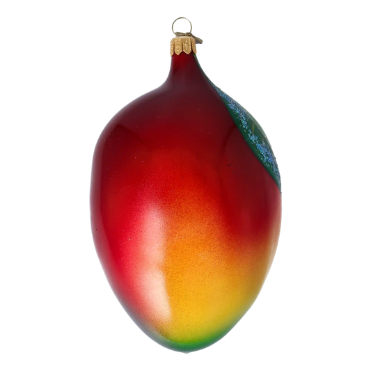 Exotic Mango. Handmade Glass Christmas ornament.