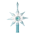 Load image into Gallery viewer, White and Turquoise Christmas Tree Star. Handmade Glass Christmas ornament.