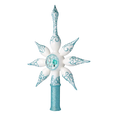 Load image into Gallery viewer, White and Turquoise Christmas Tree Star. Handmade Glass Christmas ornament.