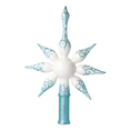 Load image into Gallery viewer, White and Turquoise Christmas Tree Star. Handmade Glass Christmas ornament.