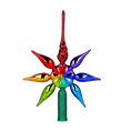 Load image into Gallery viewer, Rainbow star. Handmade Glass Christmas ornament.