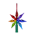 Load image into Gallery viewer, Rainbow star. Handmade Glass Christmas ornament.