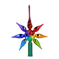 Load image into Gallery viewer, Rainbow star. Handmade Glass Christmas ornament.