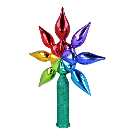 Colored Star Handmade Glass Christmas ornament.