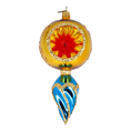 Load image into Gallery viewer, Golden Sapphire Retro Glass Reflector Ornament Handmade Glass Christmas ornament