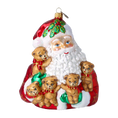 Load image into Gallery viewer, Christmas Teddy Bears Gathering Handmade Glass Christmas Ornaments Santa Claus