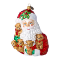Load image into Gallery viewer, Christmas Teddy Bears Gathering Handmade Glass Christmas Ornaments Santa Claus