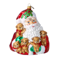Charger l'image dans la visionneuse de la galerie, Christmas Teddy Bears Gathering Handmade Glass Christmas Ornaments Santa Claus 2022-362