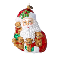 Charger l'image dans la visionneuse de la galerie, Christmas Teddy Bears Gathering Handmade Glass Christmas Ornaments Santa Claus 2022-362