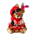 Load image into Gallery viewer, Teddy Bear Folk. Handmade Glass Christmas ornament. 2022-370
