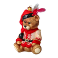 Load image into Gallery viewer, Teddy Bear Folk. Handmade Glass Christmas ornament. 2022-370