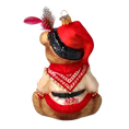 Load image into Gallery viewer, Teddy Bear Folk. Handmade Glass Christmas ornament. 2022-370