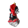 Load image into Gallery viewer, Festive Bear in a Holiday Hat Teddy Bear Handmade Glass Christmas ornament. 2022-373