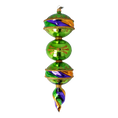 Load image into Gallery viewer, Drop Mardi Gras. Handmade Glass Christmas ornament.