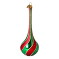Load image into Gallery viewer, Royal Twist – Red & Green Drop Twist Handmade Glass Christmas ornament 2022-387