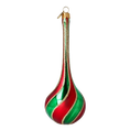 Load image into Gallery viewer, Royal Twist – Red & Green Drop Twist Handmade Glass Christmas ornament 2022-387