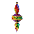 Load image into Gallery viewer, Drop Rainbow Swirl. Handmade Glass Christmas ornament.