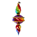 Load image into Gallery viewer, Drop Rainbow Swirl. Handmade Glass Christmas ornament.