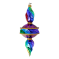 Load image into Gallery viewer, Drop Rainbow Swirl. Handmade Glass Christmas ornament.