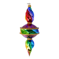 Load image into Gallery viewer, Drop Rainbow Swirl. Handmade Glass Christmas ornament.
