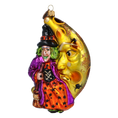 Load image into Gallery viewer, The Witch and the Golden Moon - Night Spells. Handmade Glass Christmas ornament. 2022-399