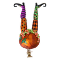 Load image into Gallery viewer, The Witch in the Pumpkin - Magic Legs. Handmade Glass Christmas ornament.