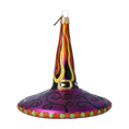 Load image into Gallery viewer, Magic Witch's Hat - Flaming Patterns. Handmade Glass Christmas ornament.