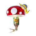 Load image into Gallery viewer, Mushroom house with snail. Handmade Glass Christmas ornament.