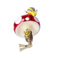 Load image into Gallery viewer, Mushroom house with snail. Handmade Glass Christmas ornament. 2022-414