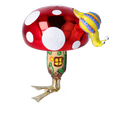 Load image into Gallery viewer, Mushroom house with snail. Handmade Glass Christmas ornament. 2022-414