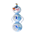 Load image into Gallery viewer, Snowman Shine. Handmade Glass Christmas ornament.