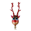 Load image into Gallery viewer, Rudy the Sparkling Reindeer Handmade Glass Christmas ornament free blowing 2022-453