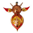 Load image into Gallery viewer, Red Fairy Tale Creature. Handmade Glass Christmas ornament.