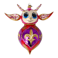 Load image into Gallery viewer, Pink Fantasy Devil. Handmade Glass Christmas ornament.