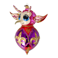 Load image into Gallery viewer, Pink Fantasy Devil. Handmade Glass Christmas ornament. 2022-520