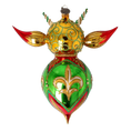 Load image into Gallery viewer, Devil Green Wizard. Handmade Glass Christmas ornament. 2022-521